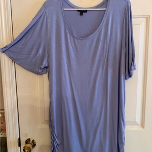 Lane Bryant Light Blue Scoop Neck Women's Tunic Top
